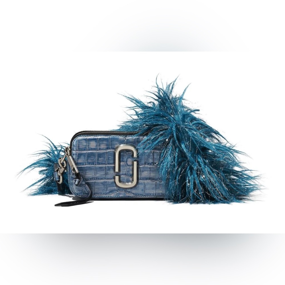 Marc Jacobs Stylish Blue Croc-Embossed Crossbody Bag-Dust included!!💖(#0169)